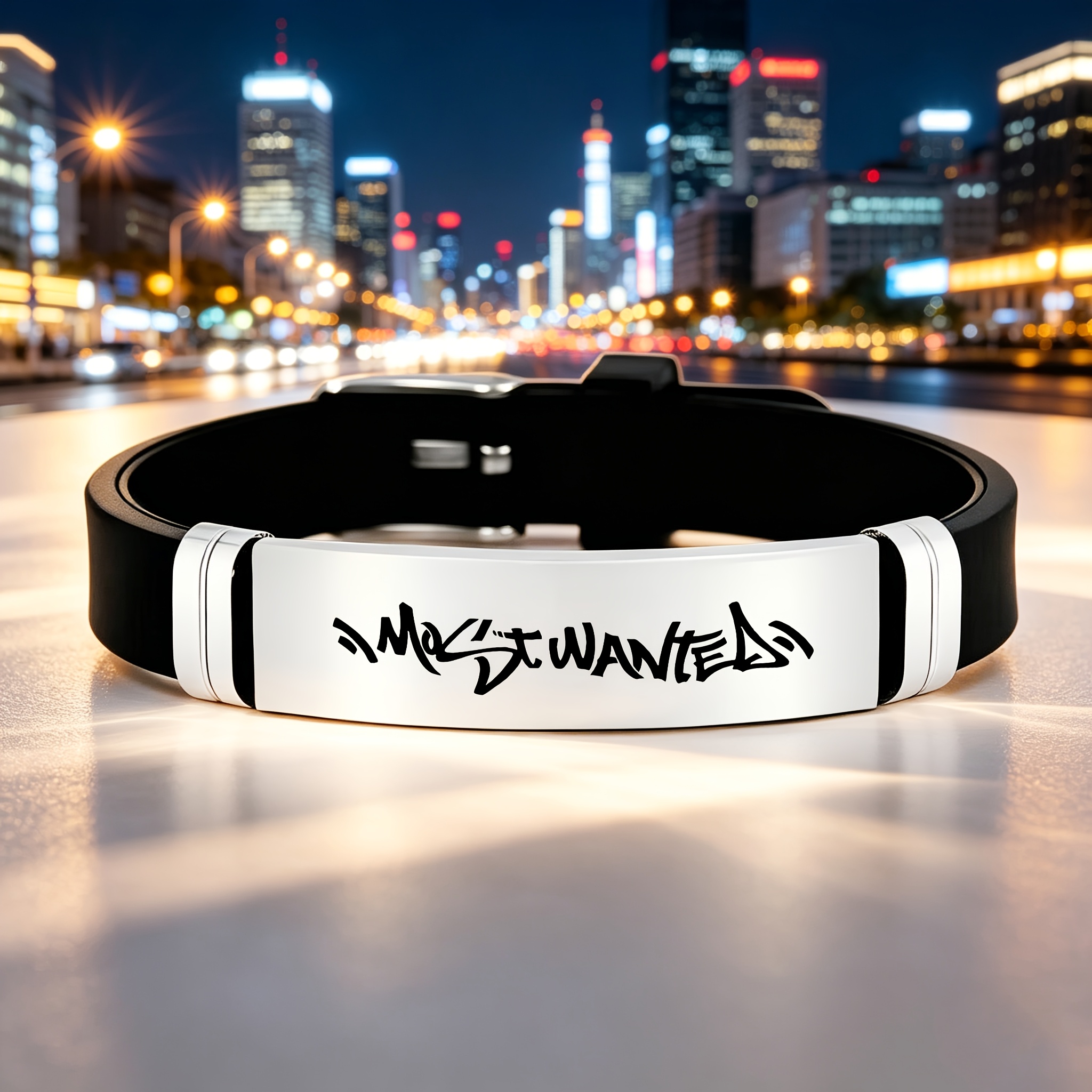 Trendy American Hip-hop Style Waterproof Silicone Bracelet
